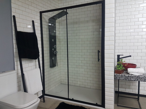 Mampara D/ El Suelo 2 Hojas Negro Transl 120cm - Gorena Agua