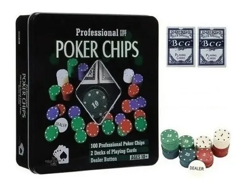 comprar Set De Poker 100 Fichas Con 2 Mazos Poker Chips - Dgl Games 