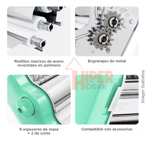 Máquina para pastas Pastalinda Clásica 200 color verde