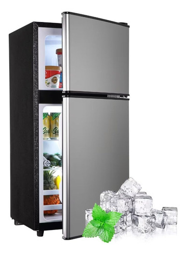 Oditton Krib Bling-fls-80-silver Mini Refrigerador Con Conge