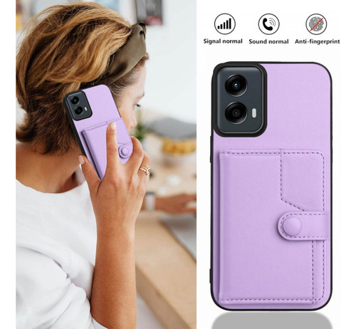 Compatible Funda Rfid Con Bolsa De Tarjetas For Motorola Edge 50 Pro P
