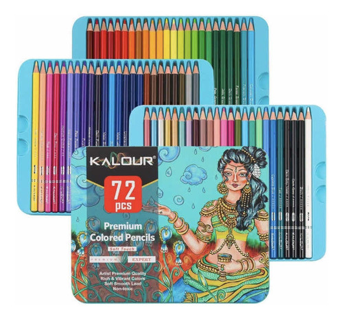 Lapices Colores Arte Profesional Dibujo Caja Metálica 72 Pcs