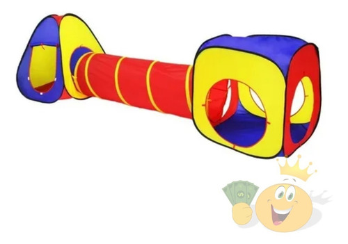 Imagen 3 de 7 de Juego 3 Piezas Infantil Tunel Cubo Y Carpa Muy Colorido Ero