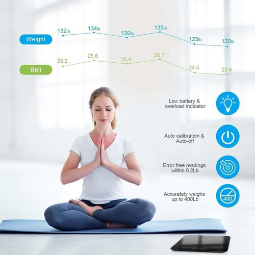 Imagen 4 de 5 de Balanza Digital Bascula Bluetooh Samsung Health Google Fit
