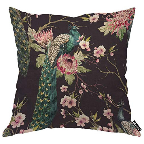 Cubierta De Almohada De Pavo Un Árbol De Cerezo, Hermo...