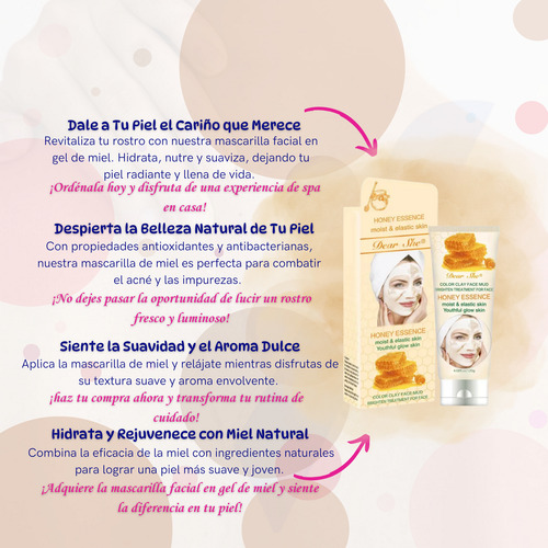 Mascarilla Hidratante Antiarrugas De Miel 120gr Dear She