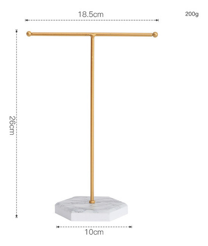 2 Soporte De Joyería Pendientes En Forma De T El 18,5x26cm