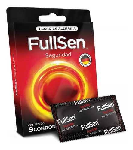 Caja Con 9 Condones Lubricados Fullsen Seguridad