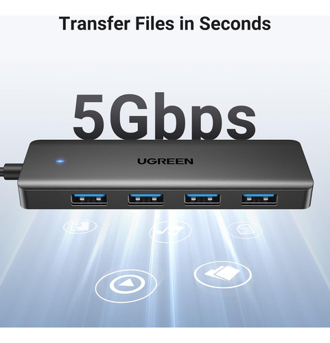 Hub Usb Ugreen Usb 3.0 De 4 Puertos Ultrafino Para Computado