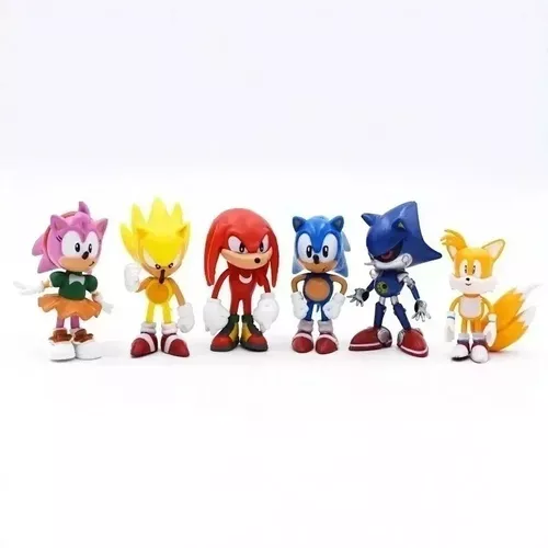 Kit Action Figure Sonic Conjunto C/ 6 Bonecos Pronta Entrega