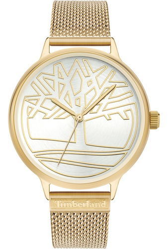 Reloj De Mujer Timberland Tyringham Tbl.15644myg/04mm Color de la correa Dorado Color del bisel Dorado Color del fondo Plateado