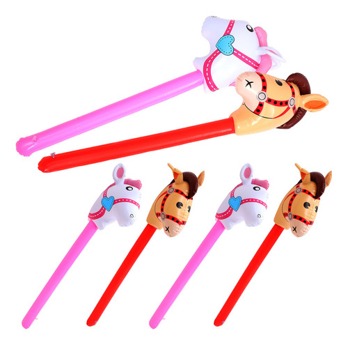 Palo Inflable Con Forma De Cabeza De Caballo, 6 Unidades