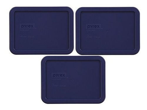 Pyrex Blue Rectangle 3 Cup (750ml) Plastic Storage Cover 3 P