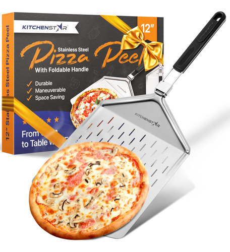 Pela De Pizza De Acero Inoxidable De 12 Pulgadas Con Mango P