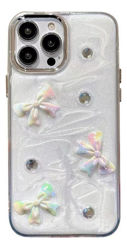 Funda Case Alta Calidad Moda Tpu Para iPhone Lazo 3d Destello De Arena Movediza