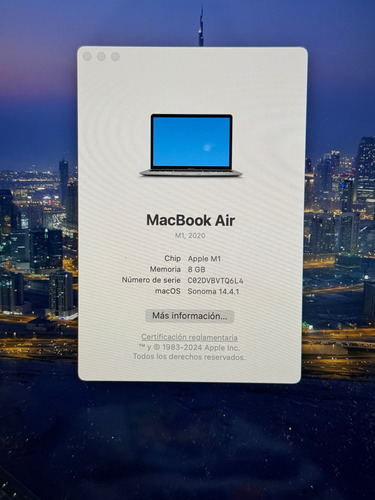 Macbook Air M1 2020 13 Gris Espacial 256gb Ssd - Apple Chip (Usado)