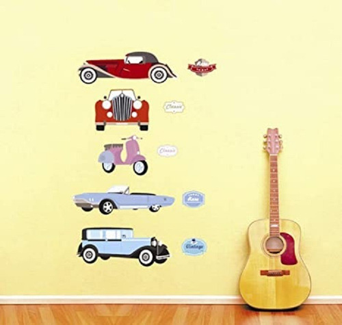 Vinilos Decorativos Pared Autos Moto Clásicos Vintage Jm8350