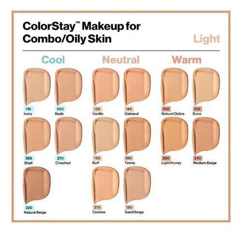 Maquillaje Revlon Colorstay 24 Hr Piel Mixta-grasa Spf 15 Tono 395 deep honey
