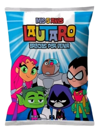 X10 Bolsitas Chip Bag Para Sorpresitas Jóvenes Titanes