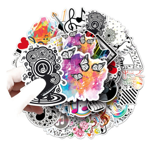 100 Pegatinas De Grafiti Con Notas Musicales