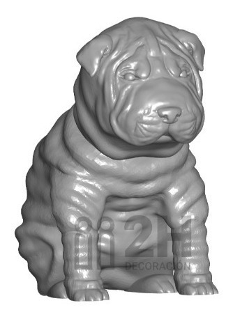 Estatua Figura Perro  Sharpei 20cm Diseño Decoración Caba