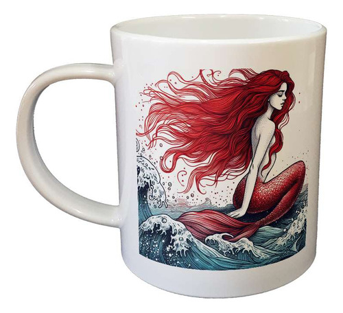 Taza Plastico Sirena En El Mar Criatura Mitica Hermosa