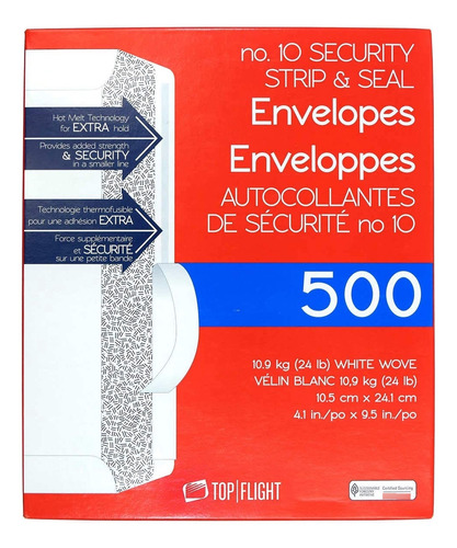 Sobres Tira Y Sella Blanco 24 Lb 500 Unidades