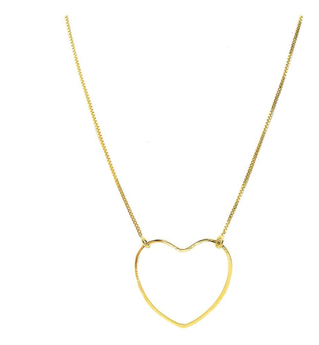 Collar Corazón Enchapado Oro 18 K 44cm