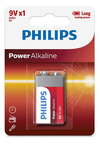 Pila Bateria 9v Alcalina Philips 1 Unidad