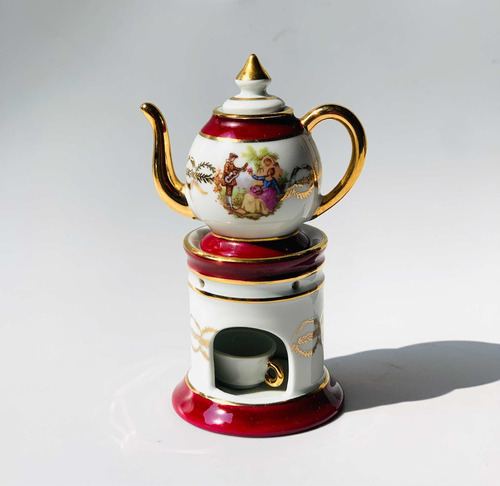 Porcelana Limoges Samovar Tetera Taza Miniatura - Mikapao