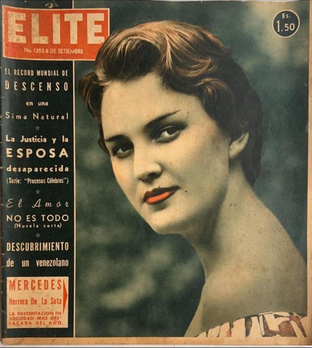 Revista Elite 1353 Sep 8 1953 Mercedes Herrera De La Sota