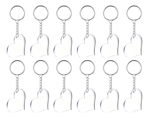 Heart Acrylic Acrylic Keychain Key Ring 30 Pcs