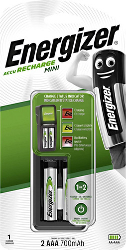 Cargador Energizer Recharge Aa/aaa Mini + 2 Pilas Incluidas