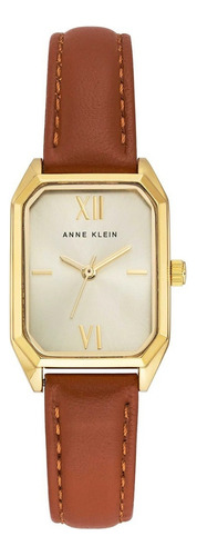 Reloj De Pulsera Anne Klein Color Collection Ak3874chhy Color de la correa Marrón Color del bisel Dorado Color del fondo Plateado