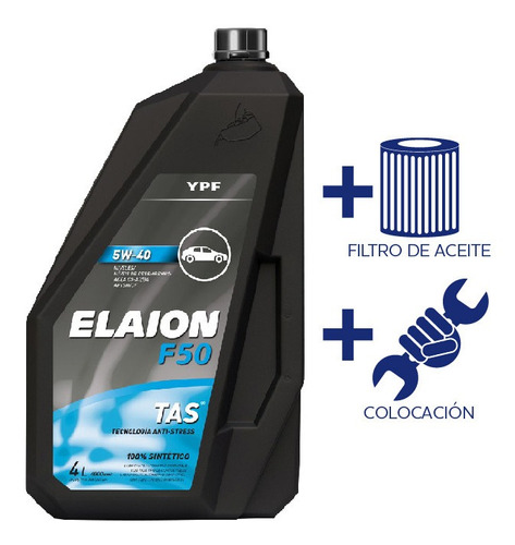 Cambio De Aceite Ypf Elaion F50 5w40 4l +fil Ac Voyage 1.6