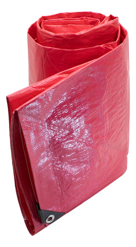 Lona De Polietileno Uso Rudo Termosellada Roja 110 Gr 3x4 M