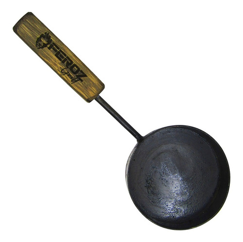 Imagen 4 de 6 de Provoletera Fundicion Hierro Mango Madera 13 Cm Parrilla