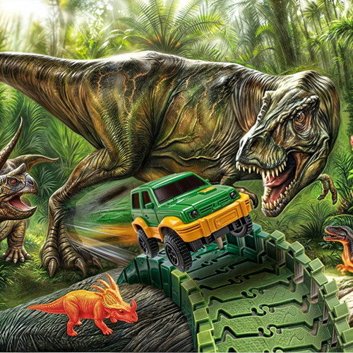 Hot Pista De Corrida Com Dinossauros E Carros Trilha 192pçs