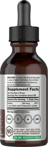Suplemento de solución de yodo líquido Horbaach 150 mcg 60 ml