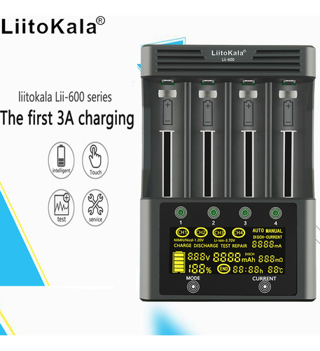 Cargador De Batería Liitokala Ni-mh1.2 V Li-ion-3.7 V Con Ra