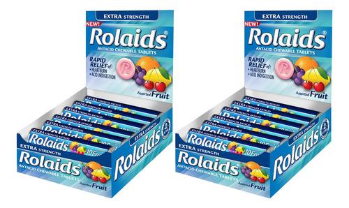 Rolaids Xs Tab Fruit 10ct - Caja De 12 - Pack De 2
