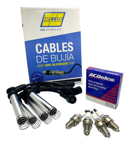 Kit Cables+ Bujias Fiat Palio Siena Punto 1.8 Acdelco Hellux