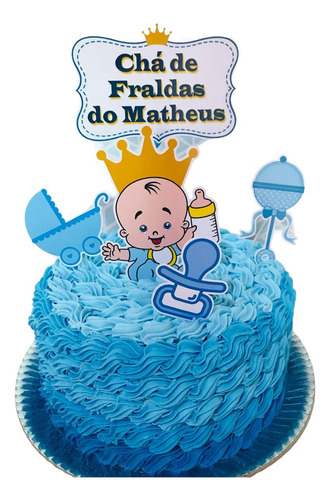 Topo De Bolo Personalizado, Tema: Chá De Fraldas