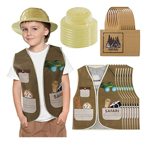 24 Piezas Kids Safari Party Dress Up Explorer Outdoor Outfit