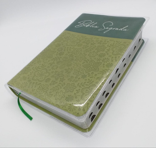 Imagem 1 de 9 de Bíblia Letra Gigante Sbb Verde Oliva + Índice + Capa Brinde