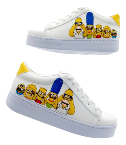 Calzado Bordado De Los Simpson Unisex
