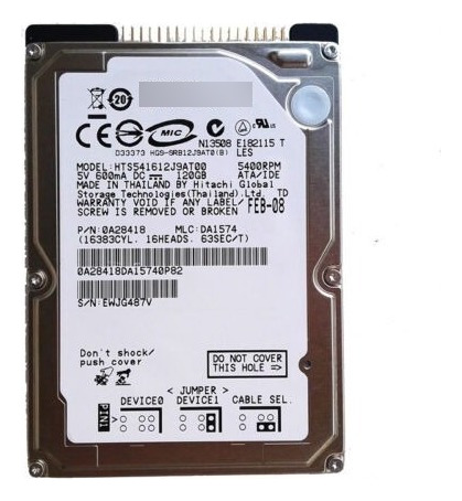 Hd Notebook Hitachi Ide Pata 120gb 5400rpm / 8m Cor Prateado
