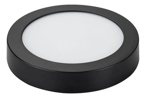 Panel Redondo Led Sobrepuesto Negro 18w Luz Fría