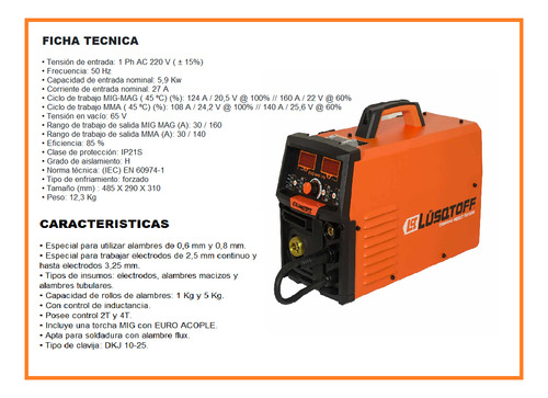 Soldadora Inverter Lusqtoff 3 En 1 Con/sin Gas Mma 160amp