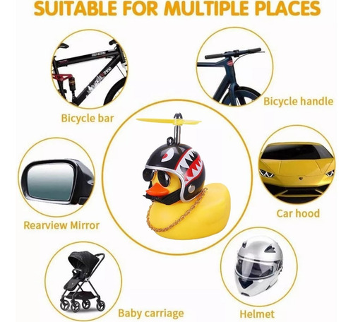 4pcs Patito Amarillo Con Casco De Altavoz De Coche Y Bicicle